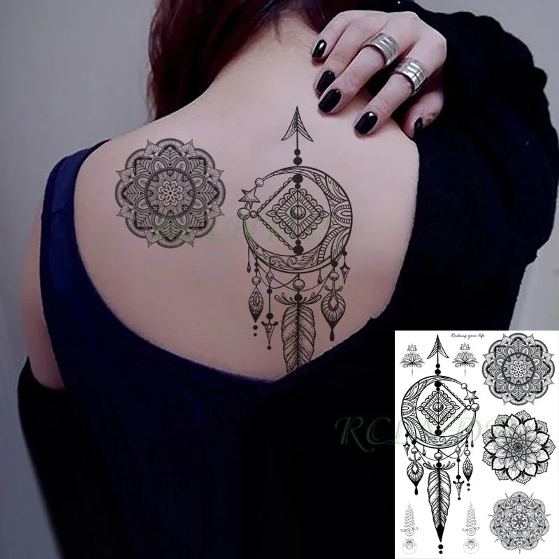 Waterproof Temporary Tattoo Sticker Tribal totem band Fake Tatto Personality Flash Tatoo Waist Arm Foot Tato for Girl Women Men