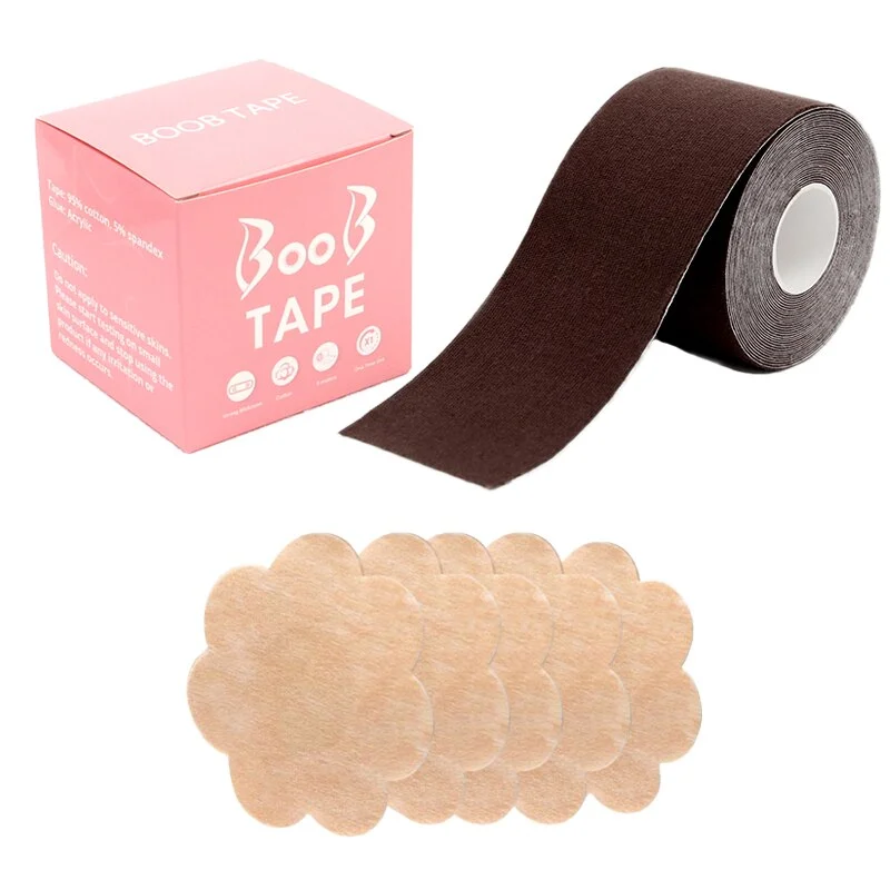 Billionm 1 Roll Women Boob Lift Tape Nipple Covers Sticker Free Cut Breast Chest Pasties Adhesive Tape Sticky Push Up Invisible Bra Pads