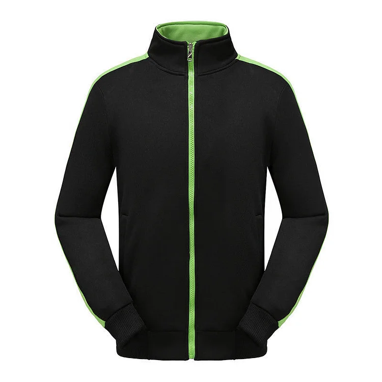 Men's Fleece Stand Collar Cardigan Track Jacket