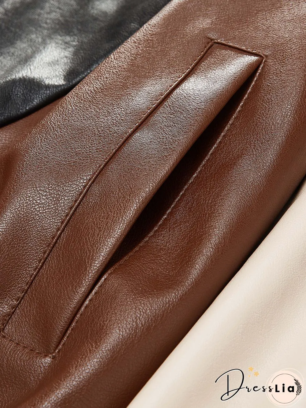 Vintage Patchwork Pu Leather Jacket