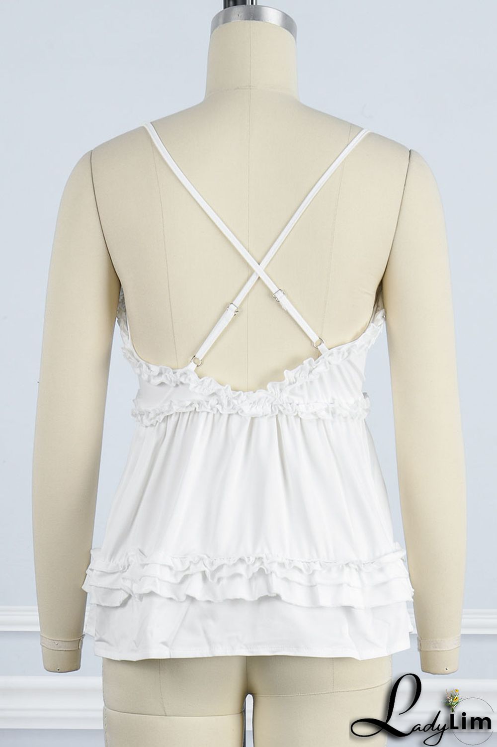 Black Celebrities Solid Patchwork Spaghetti Strap Tops