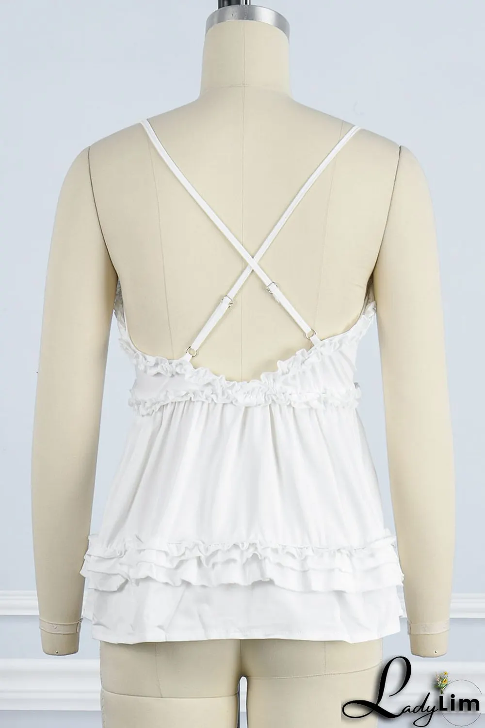 Black Celebrities Solid Patchwork Spaghetti Strap Tops