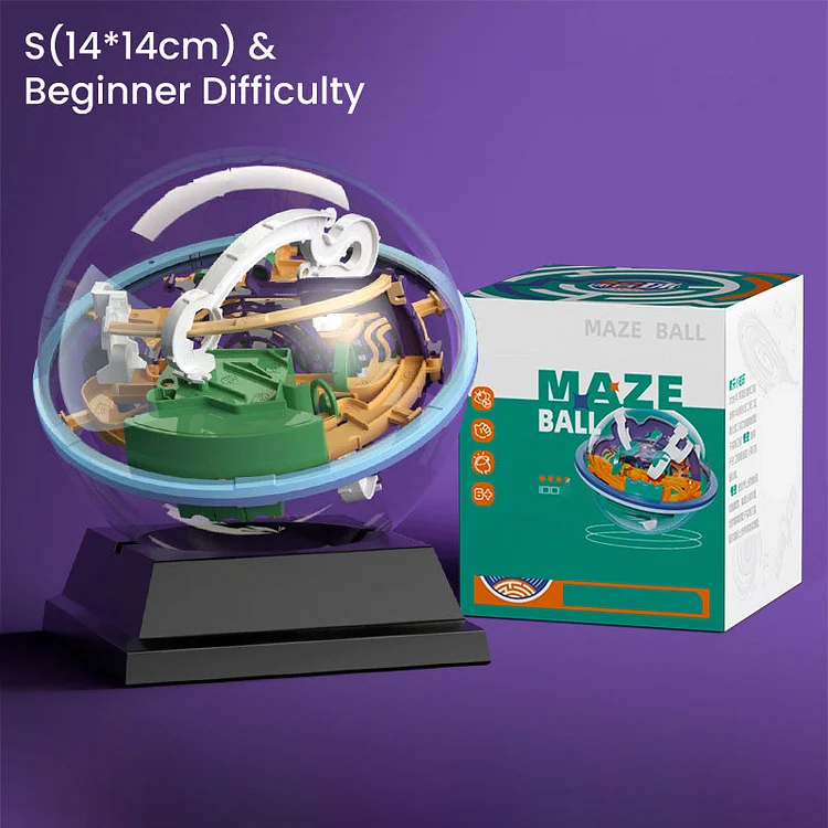 3D Gravity Maze Ball with 100 Challenging Barriers
