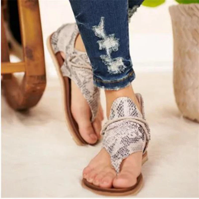 Roman Ladies Flat Zipper Sandals