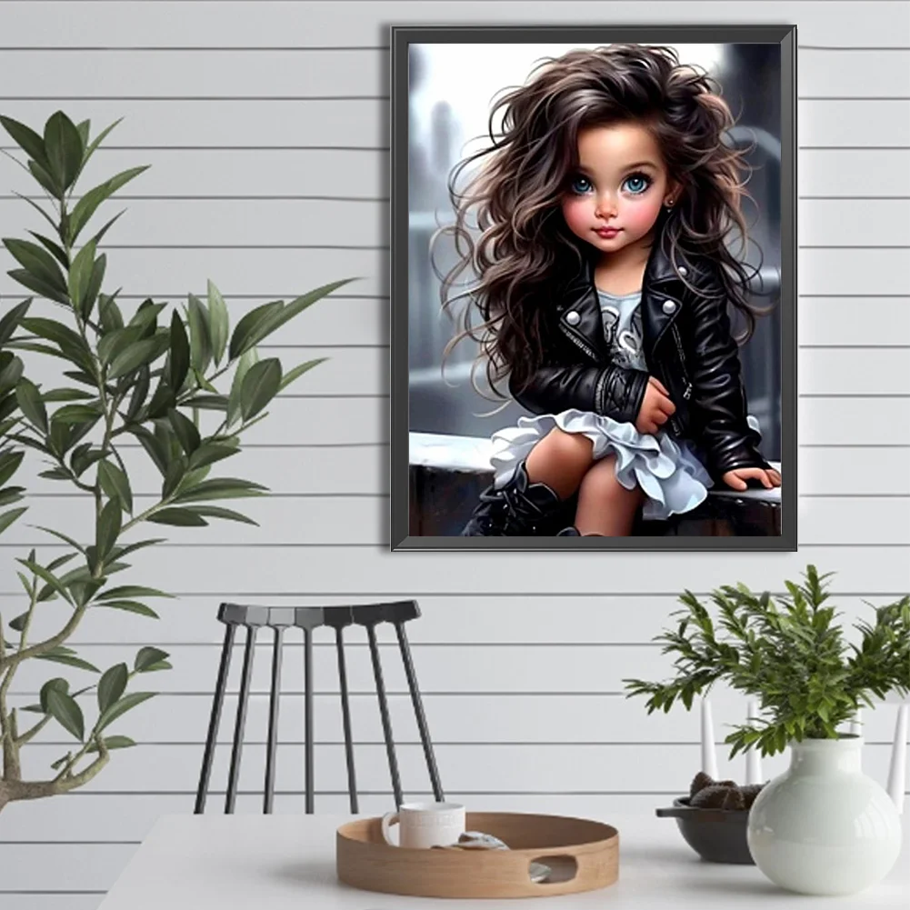 Diamond Painting - Full Round Drill - Sweet Cool Girl(Canvas|30*40cm)