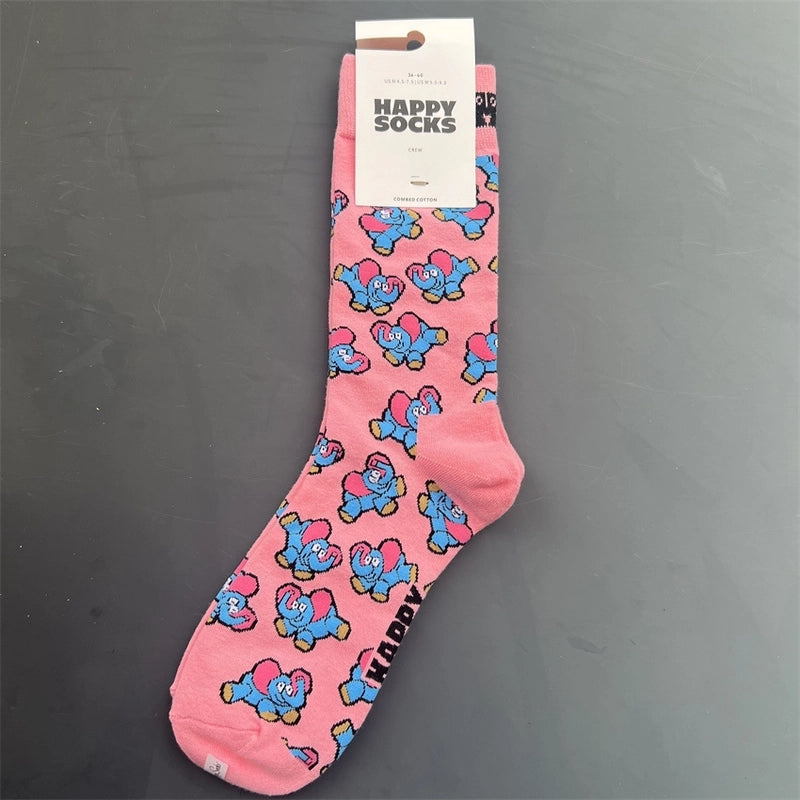 Women’s Vacation Minimalist Polka Dots Cotton Crew Socks A Pair