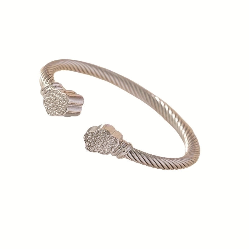 Retro Solid Color Stainless Steel Cuff Bracelets In Bulk