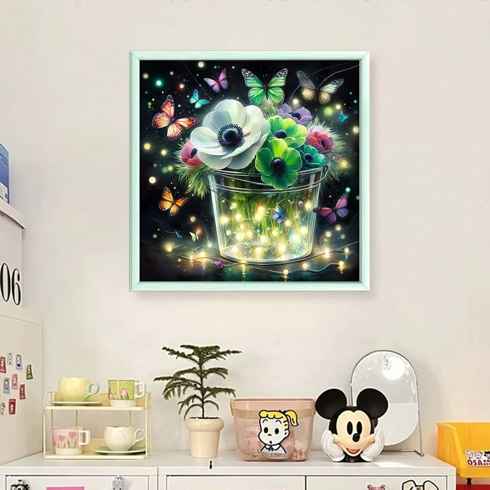 14CT Full Stamped Cross Stitch - Flower(Canvas|40*40CM)