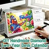 Butterfly Diamond Art Monthly Flip Tabletop Calendar January 2027 - December 2028 Small Desktop Calendar Planner 24 Months for Living Room Bedroom Office Desk Gift Giving
