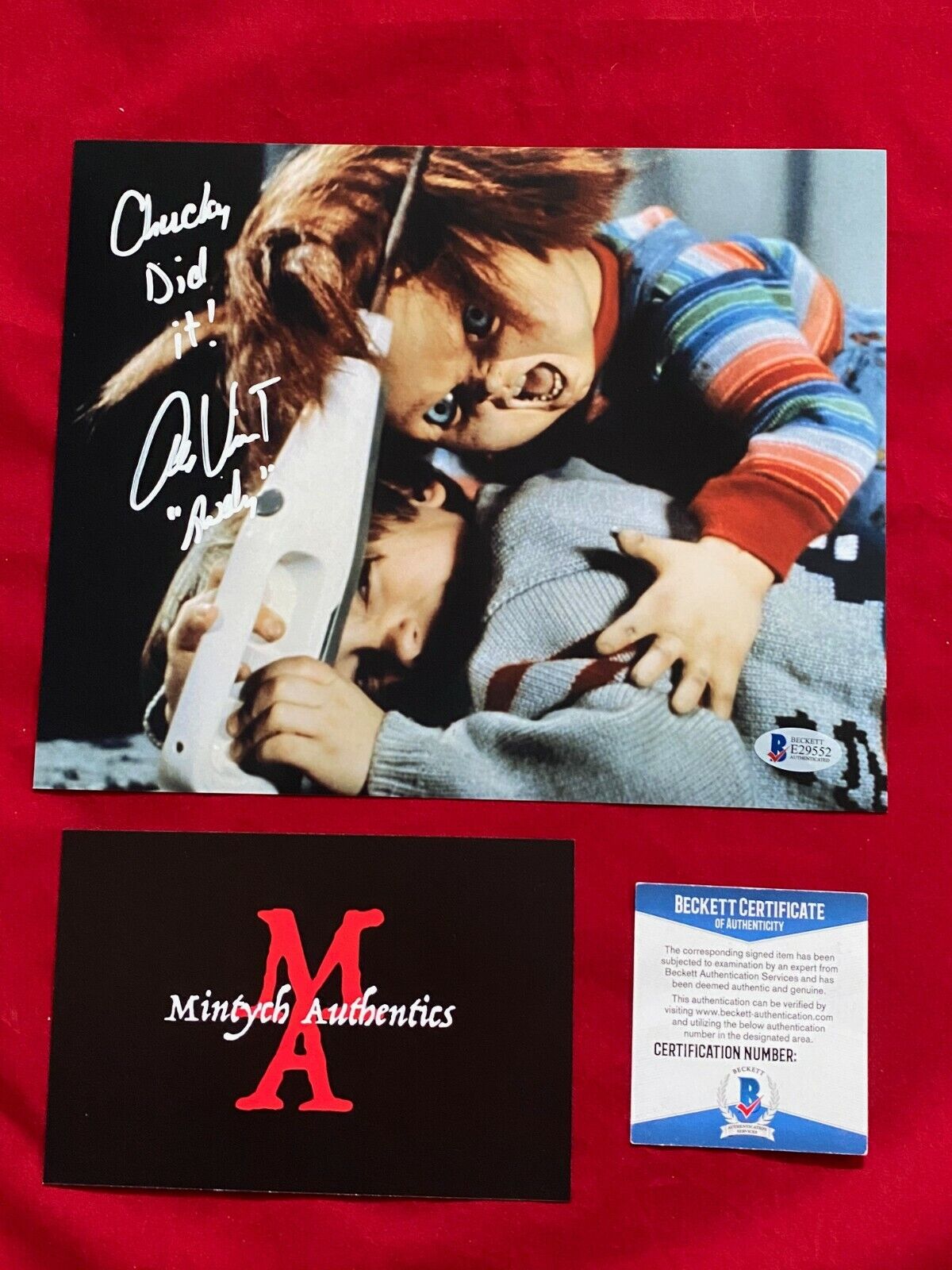 ALEX VINCENT AUTOGRAPHED SIGNED 8x10 Photo Poster painting! CHILD'S PLAY! ANDY! BECKETT COA!