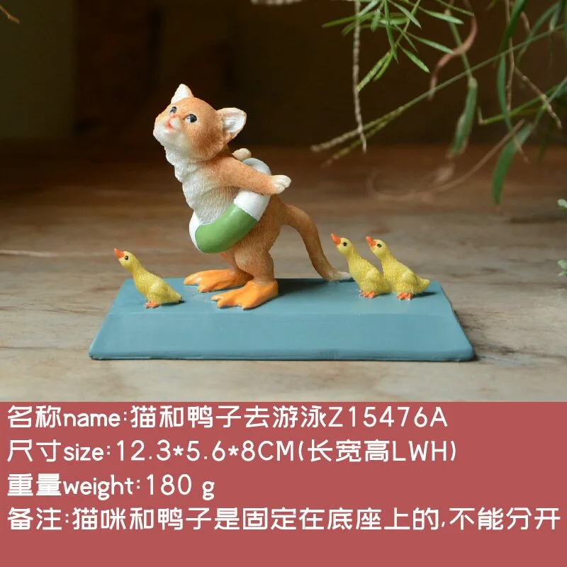 Everyday Collection Kawaii Cat Figurine  Animal Ornament Love Gift Car Decoration Miniature Fairy Garden Tabletop Decoration