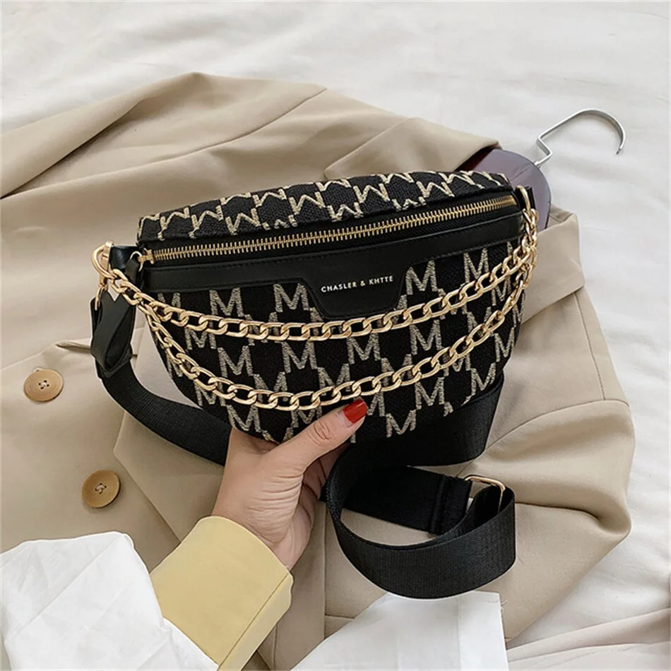 Luxury Chain Small Funny Bags 2022 Fashion Women's Fanny Pack Female Phone Purses and Handbags Ladies Chest Messenger Waist Bags