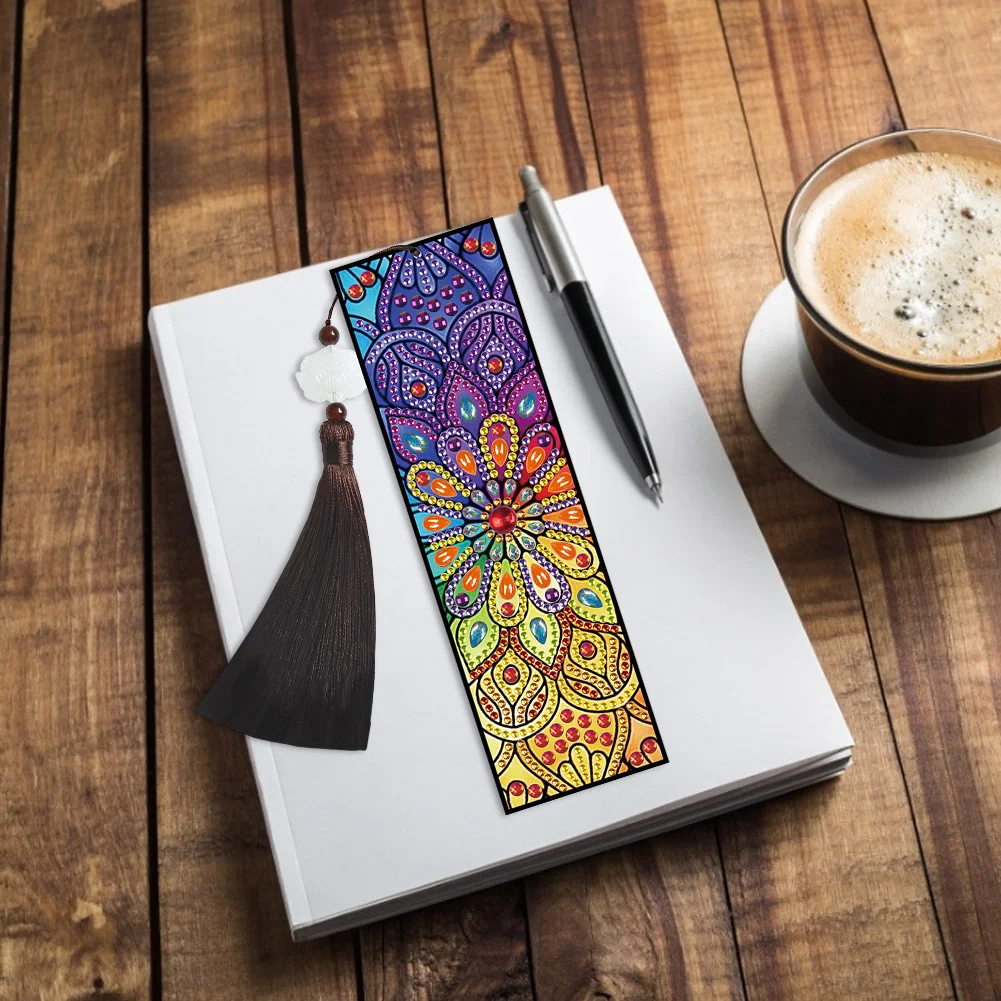 5D DIY Diamond Painting Leather Bookmark Mandala Mosaic Tassel Book Crafts