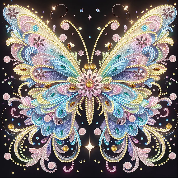 Colored Butterfly - Partial Drill - Special Diamond Painting(30*30cm)