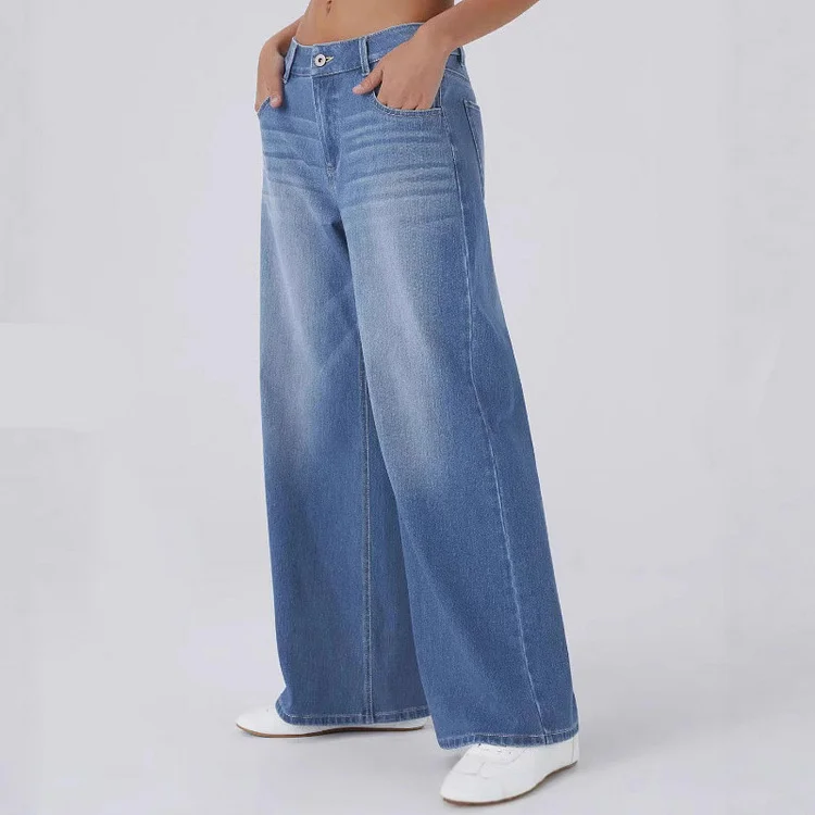 Jeans a Gamba Larga da Donna con Tasche | Stile alla Moda