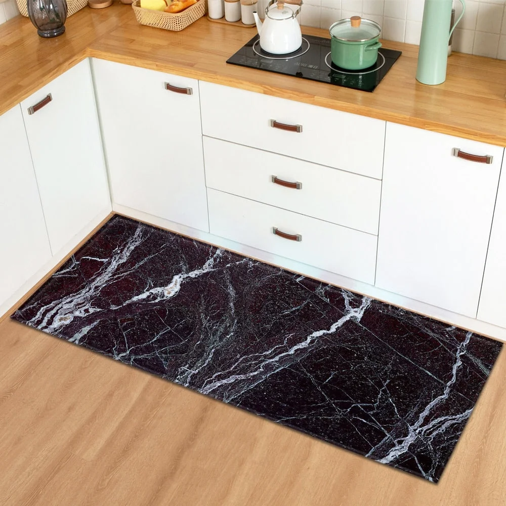 Marble Home Entrance Doormat Kitchen Rug Hallway Bath Anti-Slip Floor Mats Bedroom Bedside Balcony Living Room Decoration Carpet