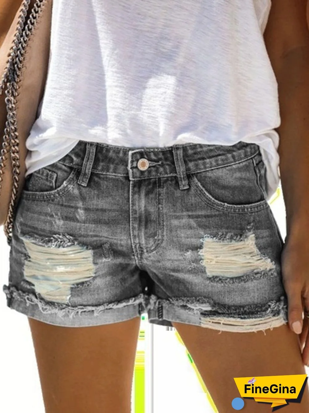 XS-5XL Plus Size Summer Women's Fashion Denim Shorts Blue Jeans Ripped Casual Pants High Waist Denim Pants Cool Streetwear
