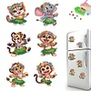6Pcs Diamond Painting Grass Skirt Animal Magnets Refrigerator for Adults Kids