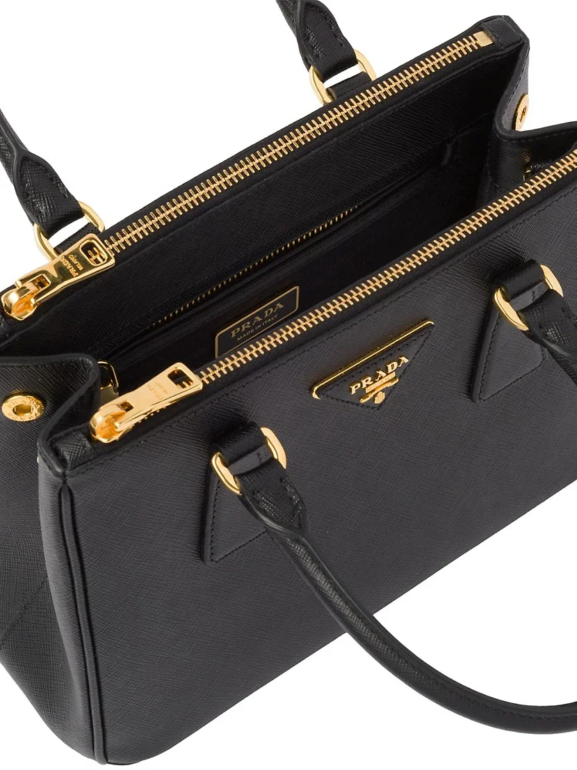 Prada Small Galleria Saffiano Leather Bag black