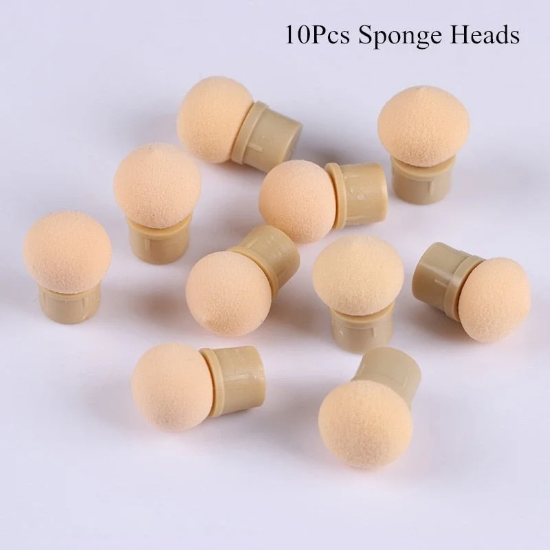 1 Pc Double-ended Gradient Shading Pen Dotting Brush Sponge Head Rhinestone Handle Nail Art Brush Nail Art Painting Tool-Nail Inspo