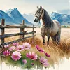 Horse-11CT Stamped Cross Stitch 40*40cm/15.75*15.75in tapestrymarket