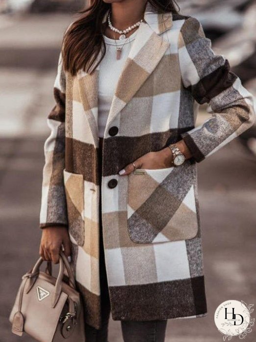 Stylish Winter Plaid Coat