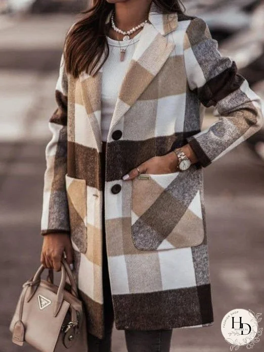 Stylish Winter Plaid Coat