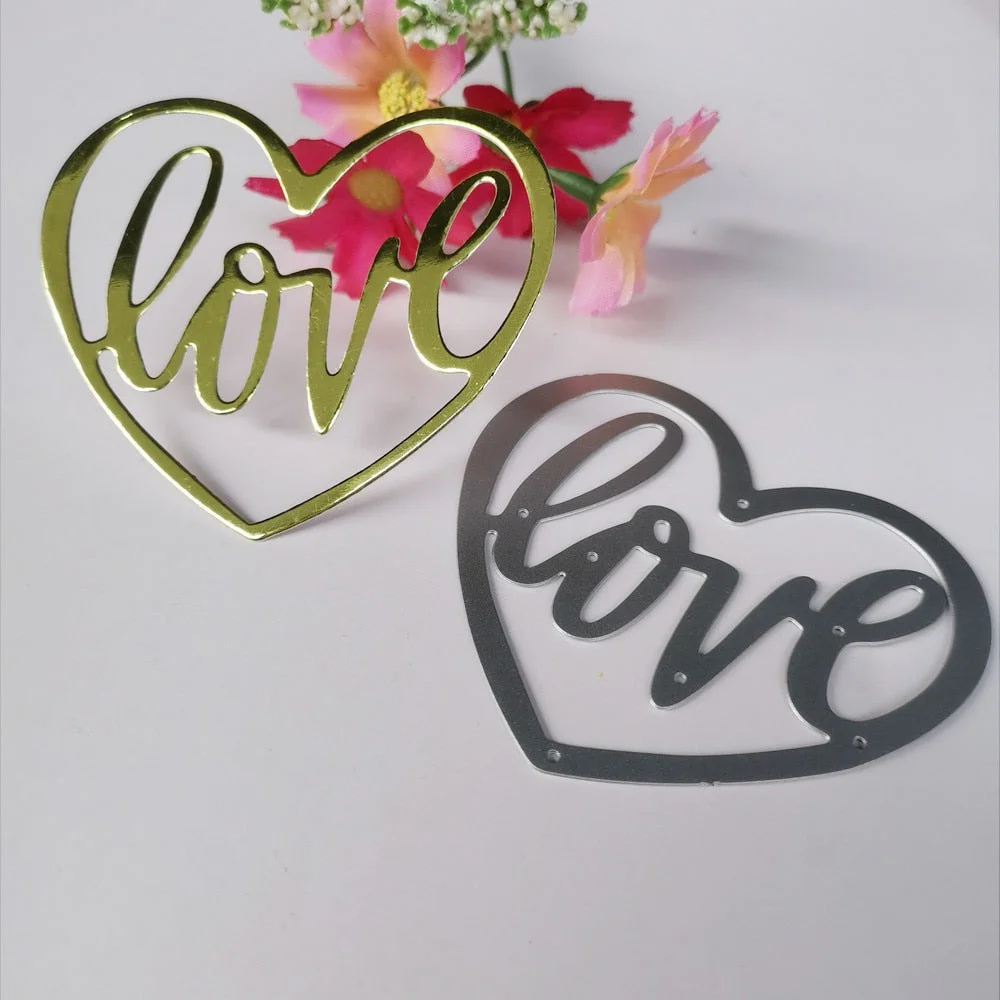 Valentine's Day Love Heart Cut Dies Metal Stencil Template For DIY Scrapbooking Embossing Paper Greeting Cards Album Decor Mold