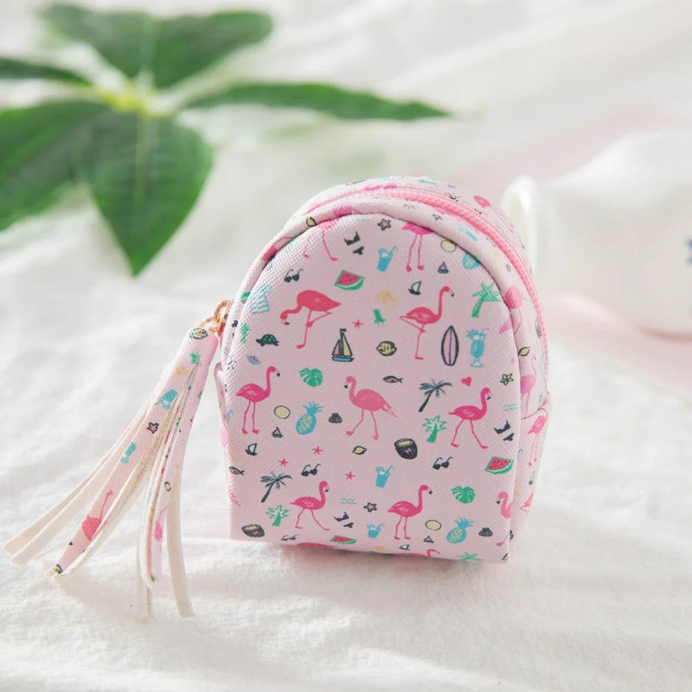 2019 Baby Summer Clothing Cute Women Girl Kids Coin Purse Mini Flamingo PU Zipper Wallet Key Holder Little Pouch kid Gifts