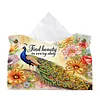 Diamond Art Tissue Box Cover DIY PU Desktop Organizer Large(Peacocks)