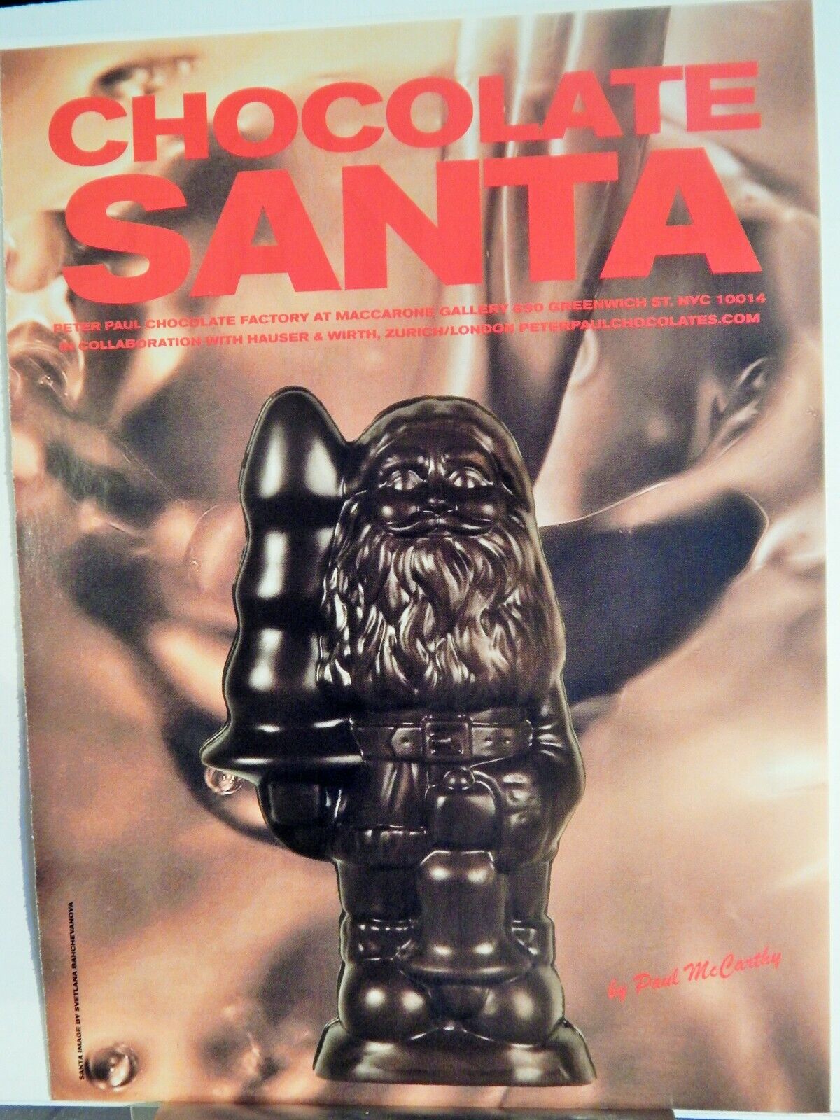 PETER PAUL DECADENT CHOCOLATE SANTA 2007 VTG Photo Poster painting AD, RARE EPHEMERA