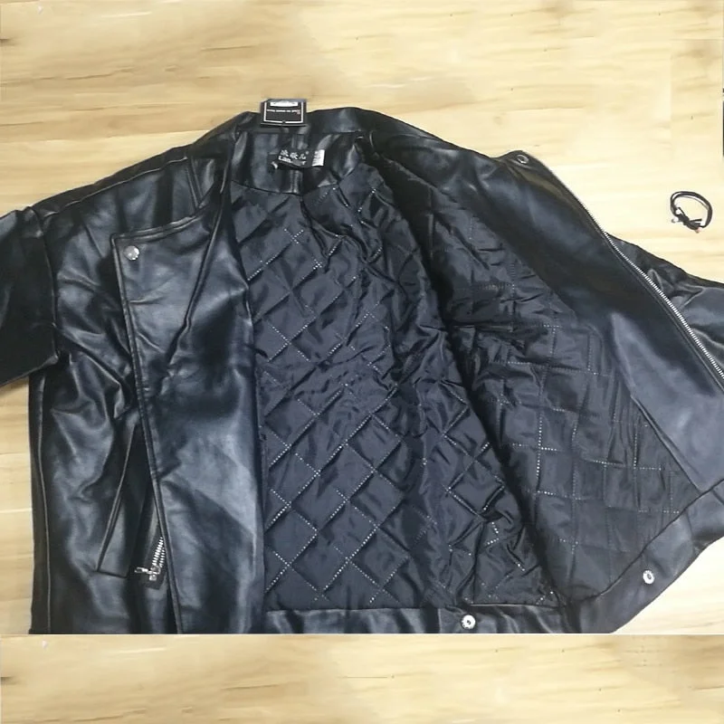 2021 New Arrival Women Autumn Winter Leather Jacket Oversized Boyfriend Korean Style Female Faux Coat Outwear Black Bike Jacket
