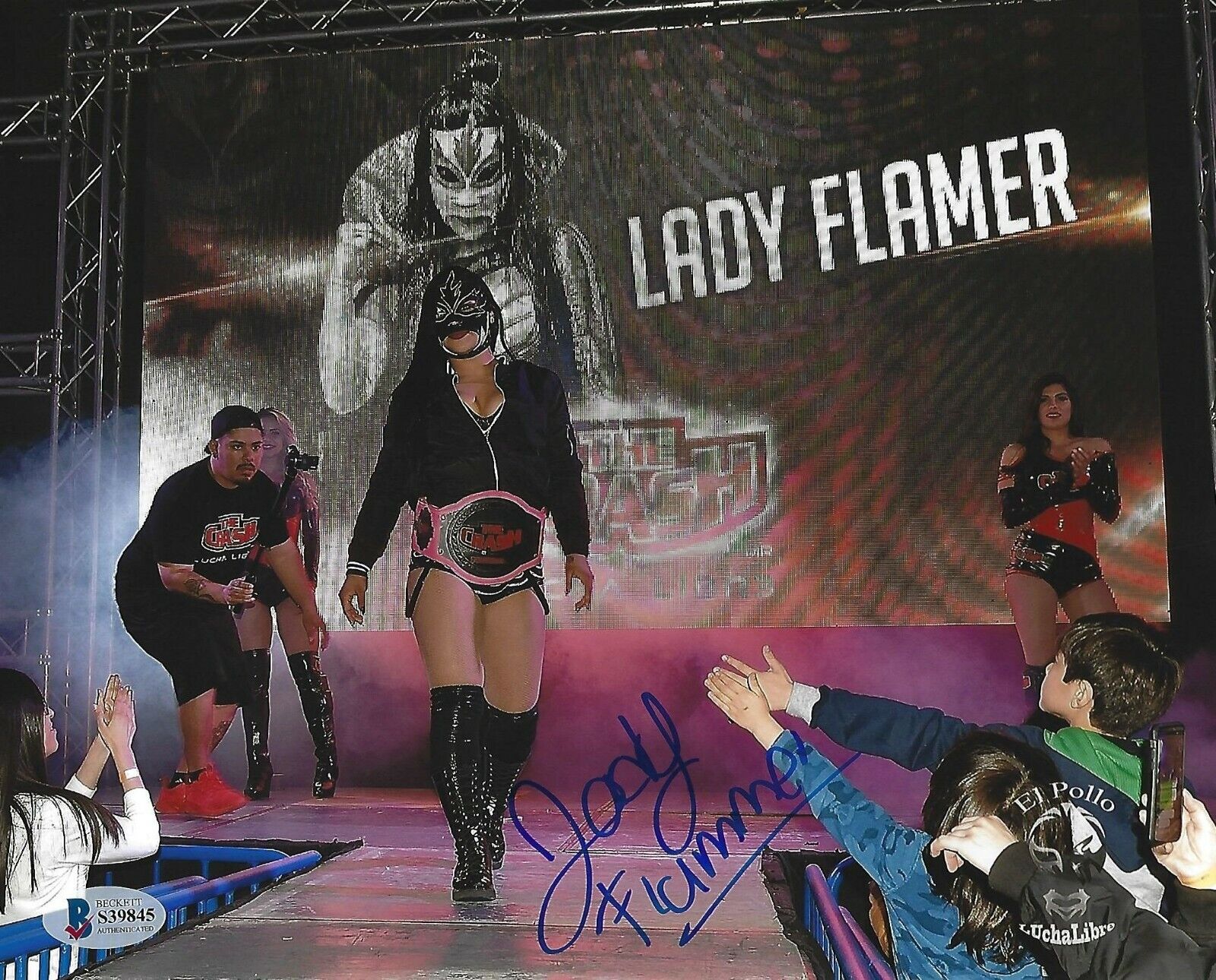 Lady Flammer Signed 8x10 Photo Poster painting BAS Beckett COA AAA Crash Lucha Libre Autograph 6