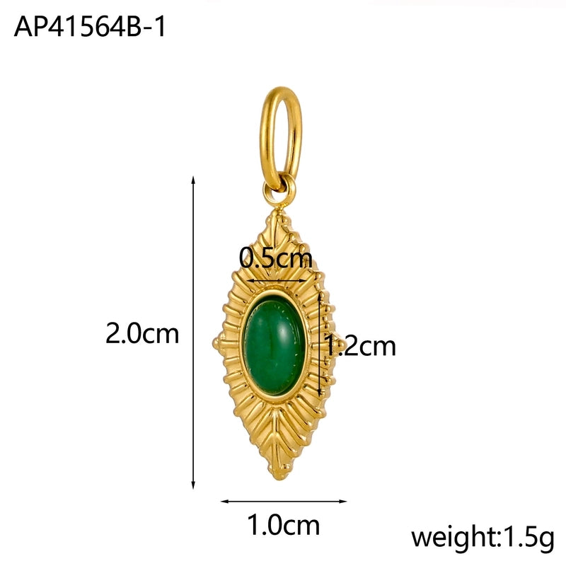 1 Piece 20 * 10mm 304 Stainless Steel Oval Pendant Jewelry Accessories