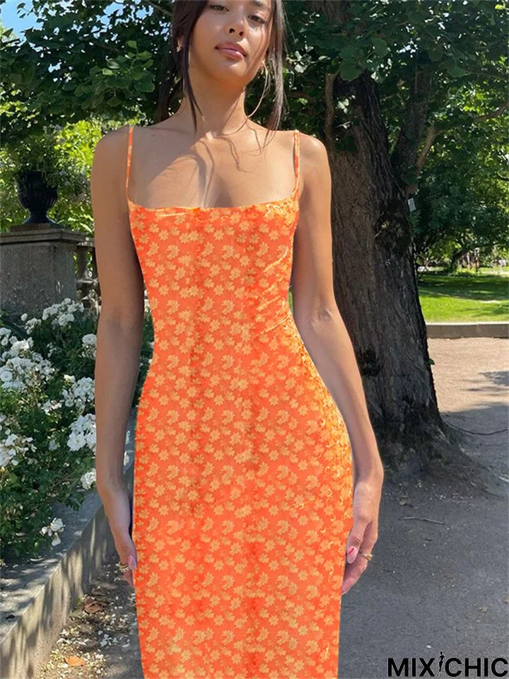 Women's New Sexy Slim Fit Strapless Floral Dress Women Ins Style