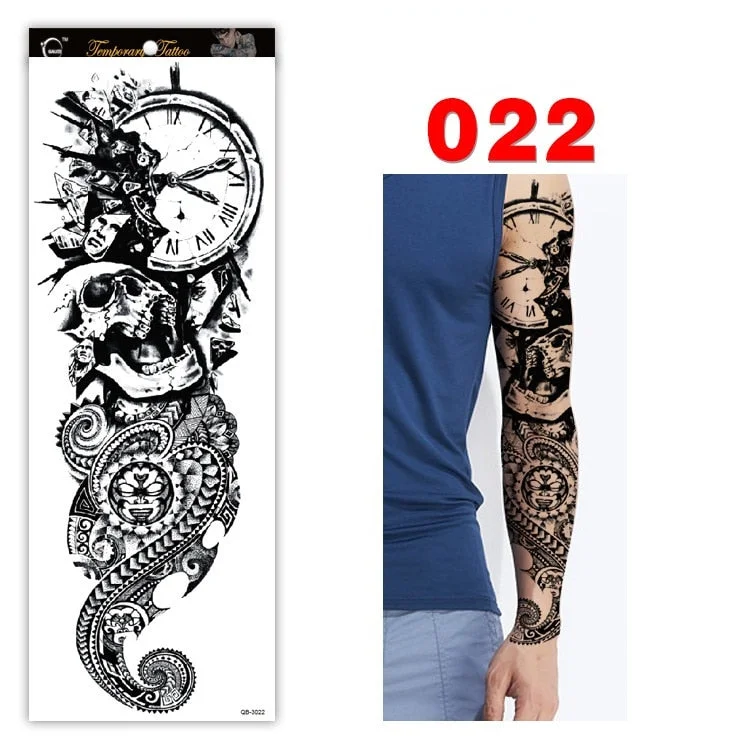 Full Arm Series Temporary Tattoo Full Arm Tattoo Sticker Lasting Waterproof Sweat Flower Arm Full Arm Tattoo Big Picture Sticker