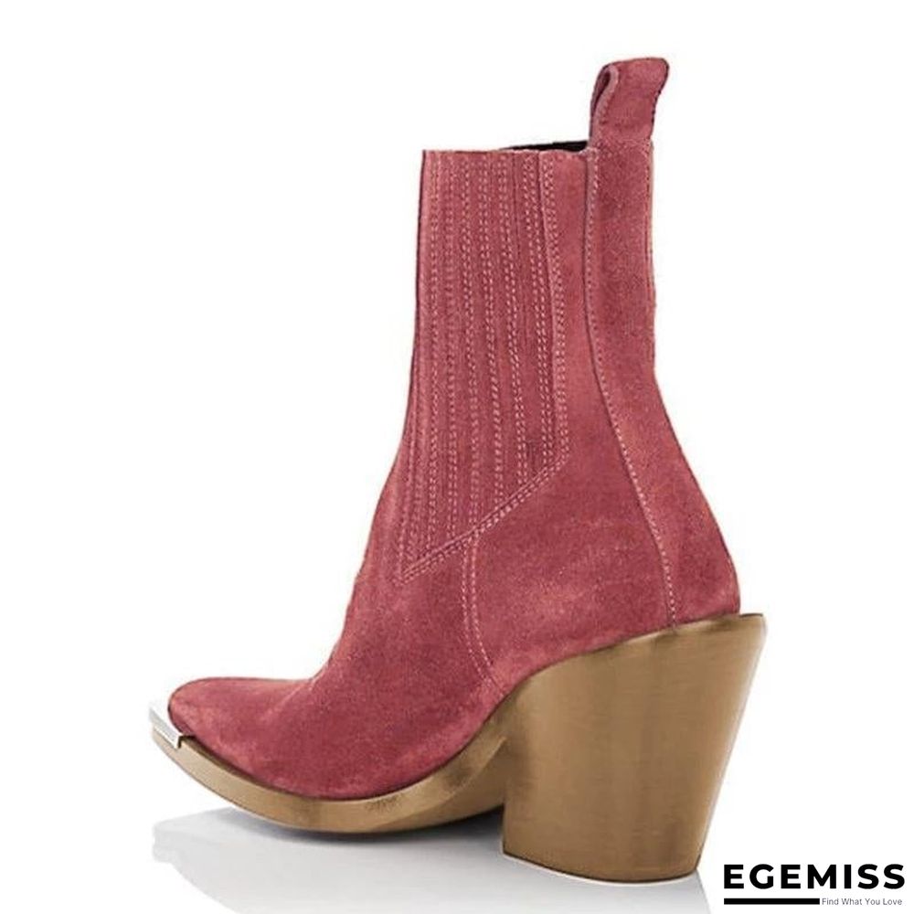 Chunky Heel Pointed Ankle Boots | EGEMISS
