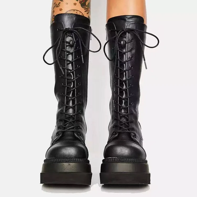Coachella Ankle Boots Winter Punk Platform Locomotive Knight Boots