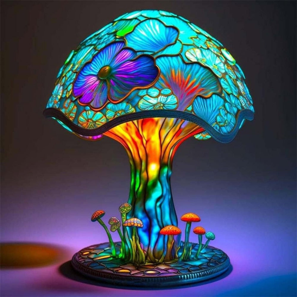 Stained Glass Mushroom Table Lamp (8 Styles)