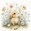 4pcs Diamond Painting -DIY Round Drill Dog Rabbit Panda Elephant