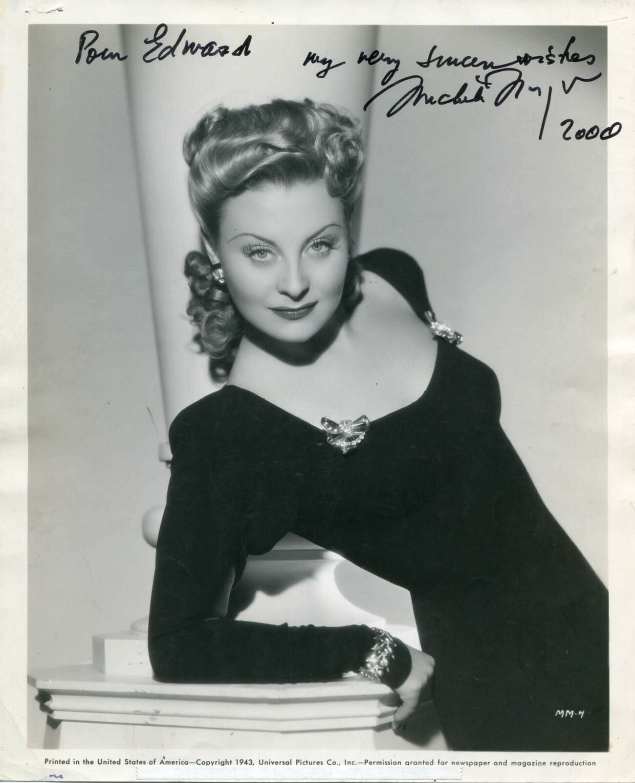 TOP ACTRESS Michele Morgan autograph, signed Photo Poster painting