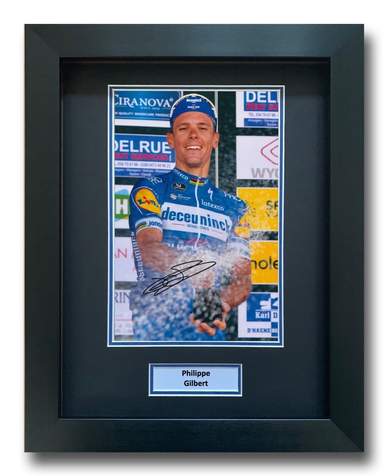 PHILIPPE GILBERT HAND SIGNED FRAMED Photo Poster painting DISPLAY TOUR DE FRANCE AUTOGRAPH 8