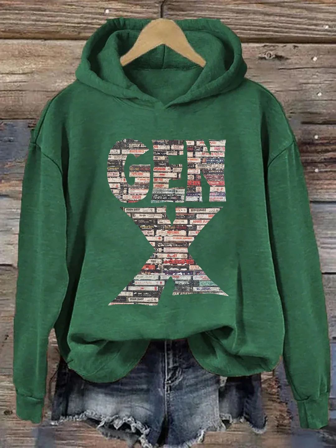 Gen X 80&rsquo;s Rock Cassettes Hoodie
