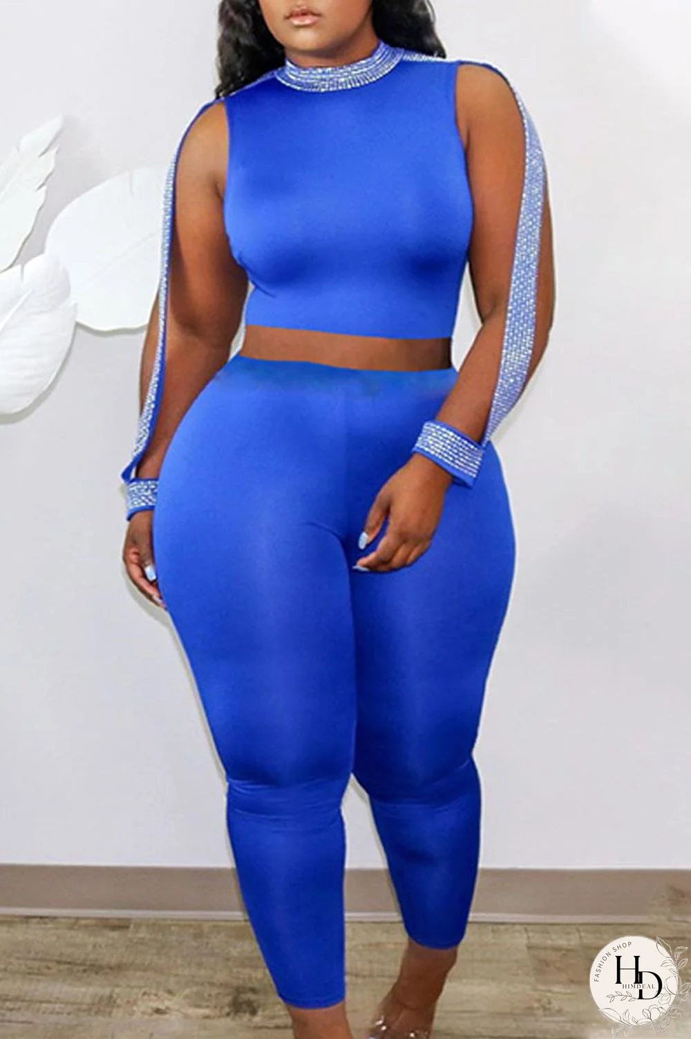 Red Polyester Fashion Sexy Print Solid pencil Sleeveless Two Pieces