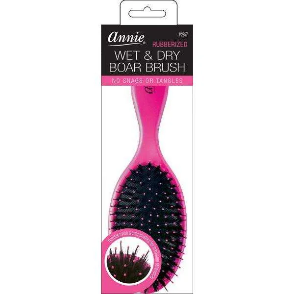 Annie Wet & Dry Boar Metallic Brush Fuchsia