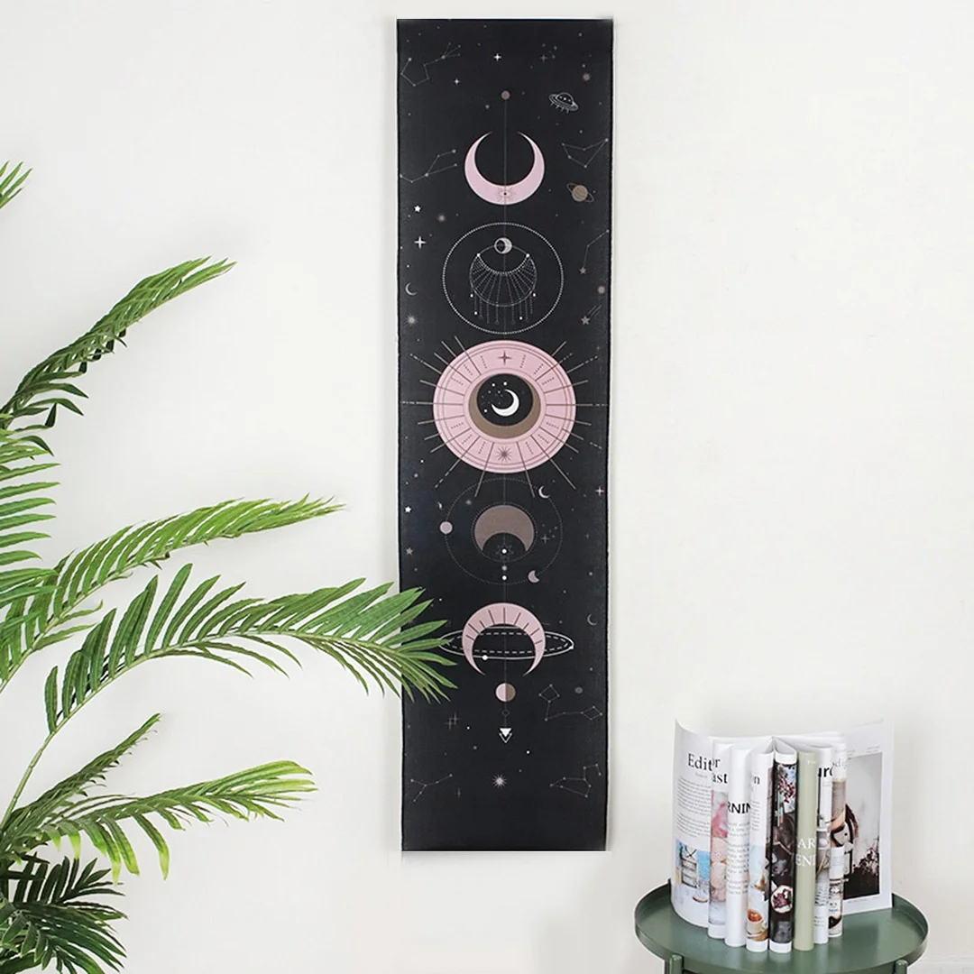 Moon Phase Tapestry Wall Hanging Tapestry Boho Art Tapestries Bright Printing Pattern hand-made lace hanging room decoration