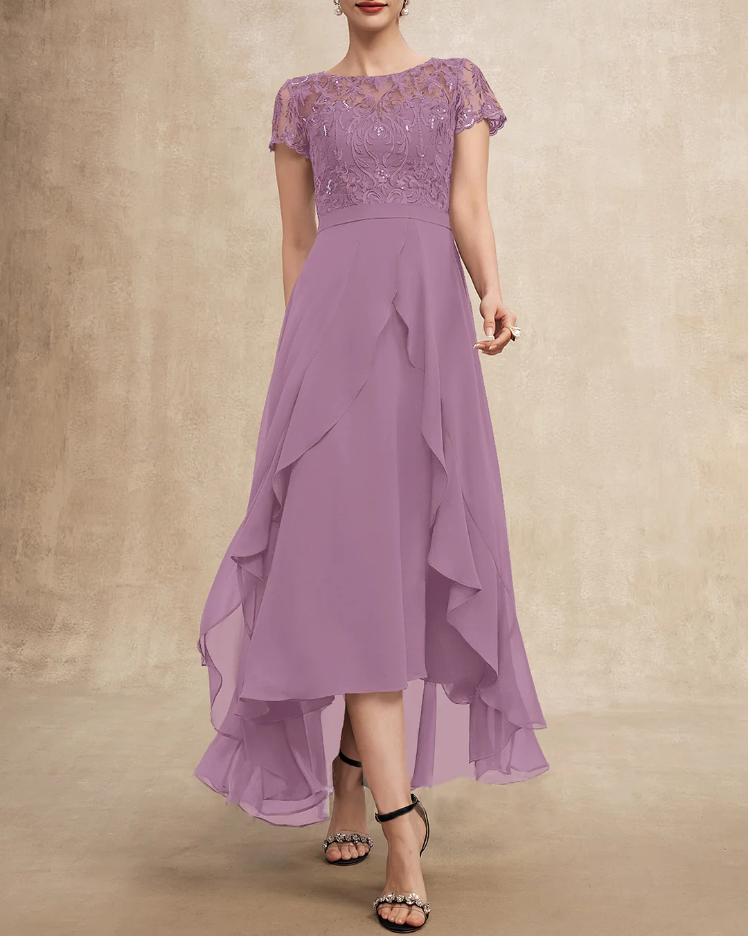 Elegant Lace Chiffon Dress