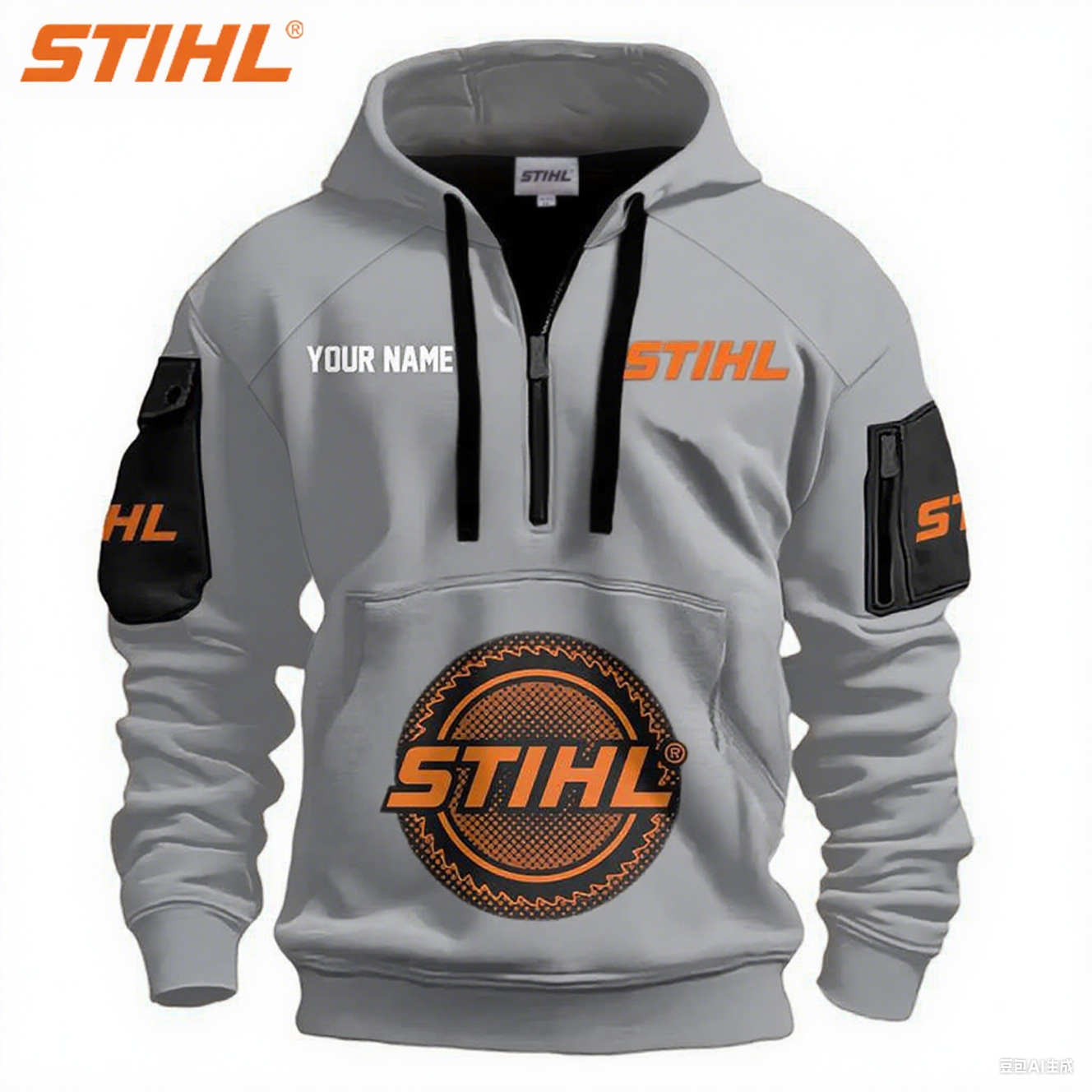 STIHL® 2025 új, lezser sportkapucnis pulóver, limitált kiadás