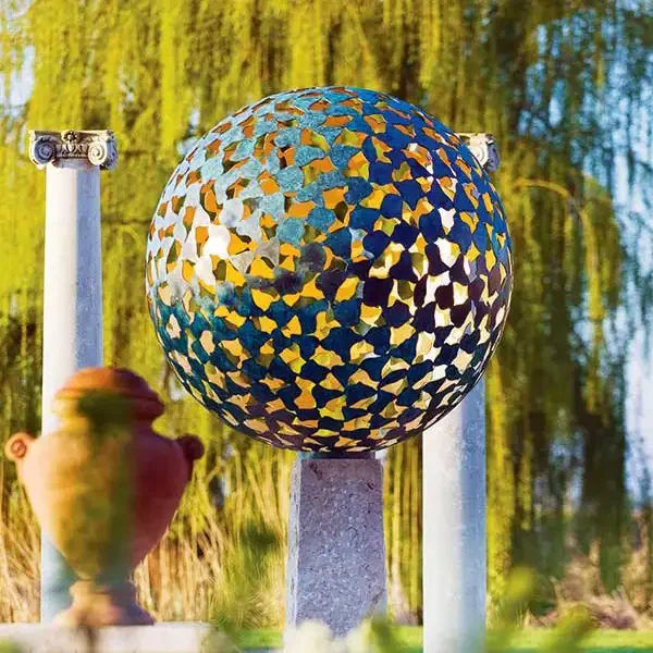 large metal sphere Outdoor Decor Stainless Steel Sculpture Sphere Hollowed-out sphere