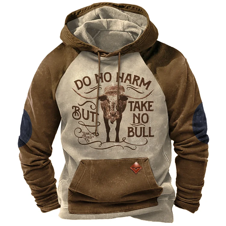 Men's Outdoor Vintage Western Hooded Sweatshirt